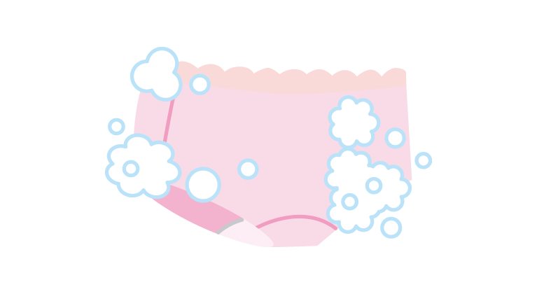 経血がモレてショーツに付いても落ちやすいです
